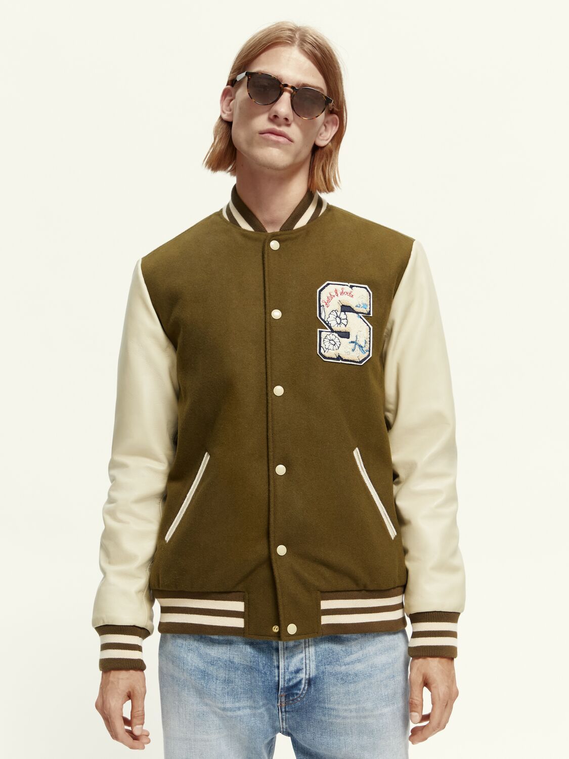 Wool-Blend Varsity Jacket sold by Plenty