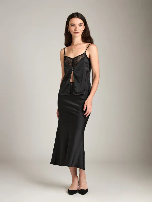Satin Skirt with Lace Insert sold by Plenty