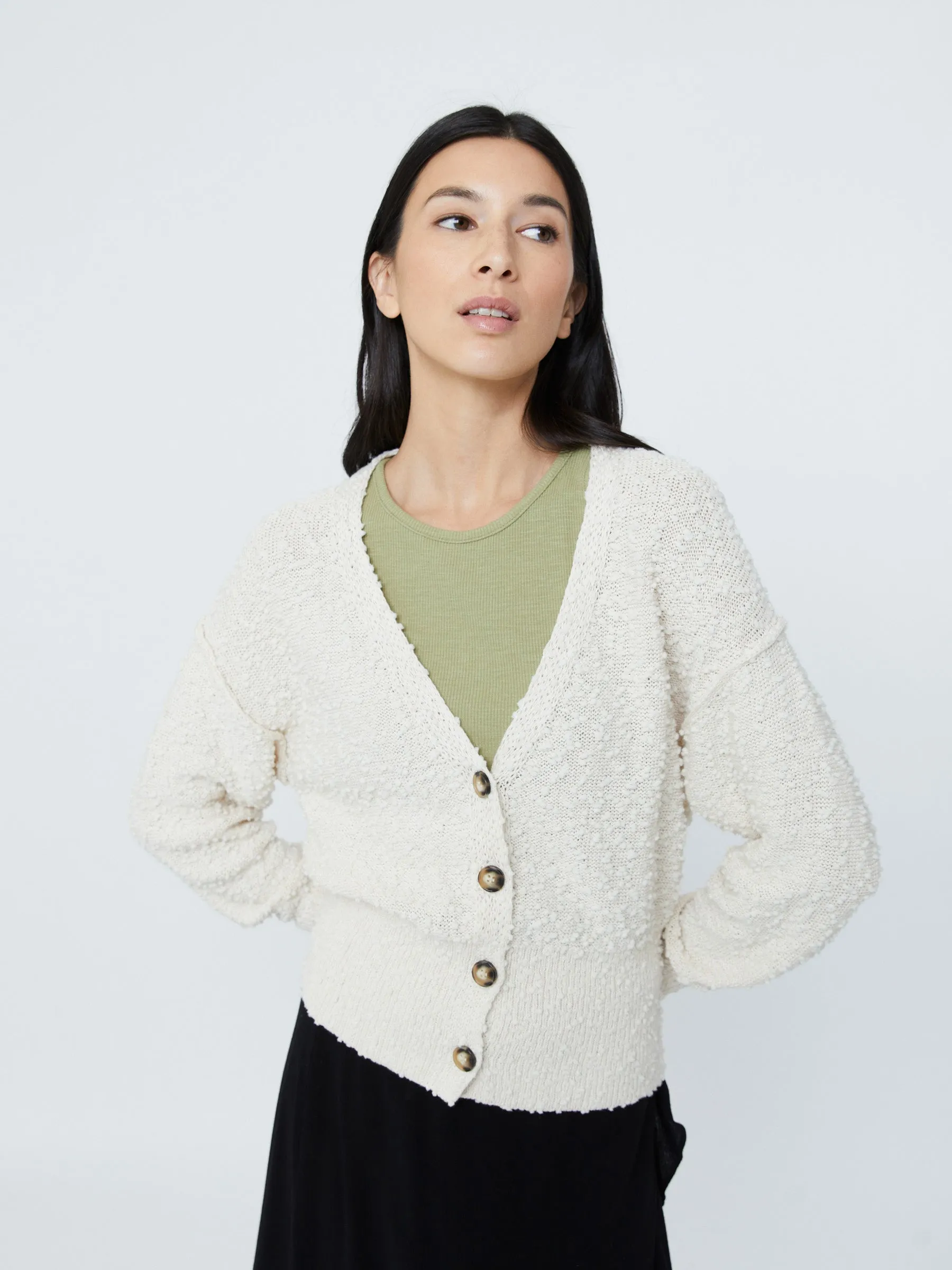 Lotta Button Cardi sold by Plenty