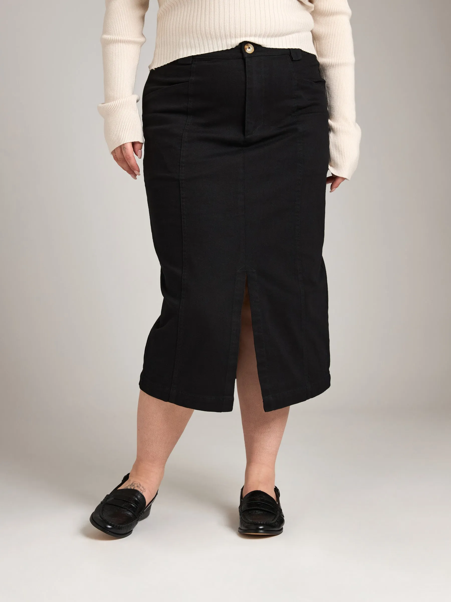 Cotton Twill Ira Pencil Midi Skirt sold by Plenty product image thumbnail 2