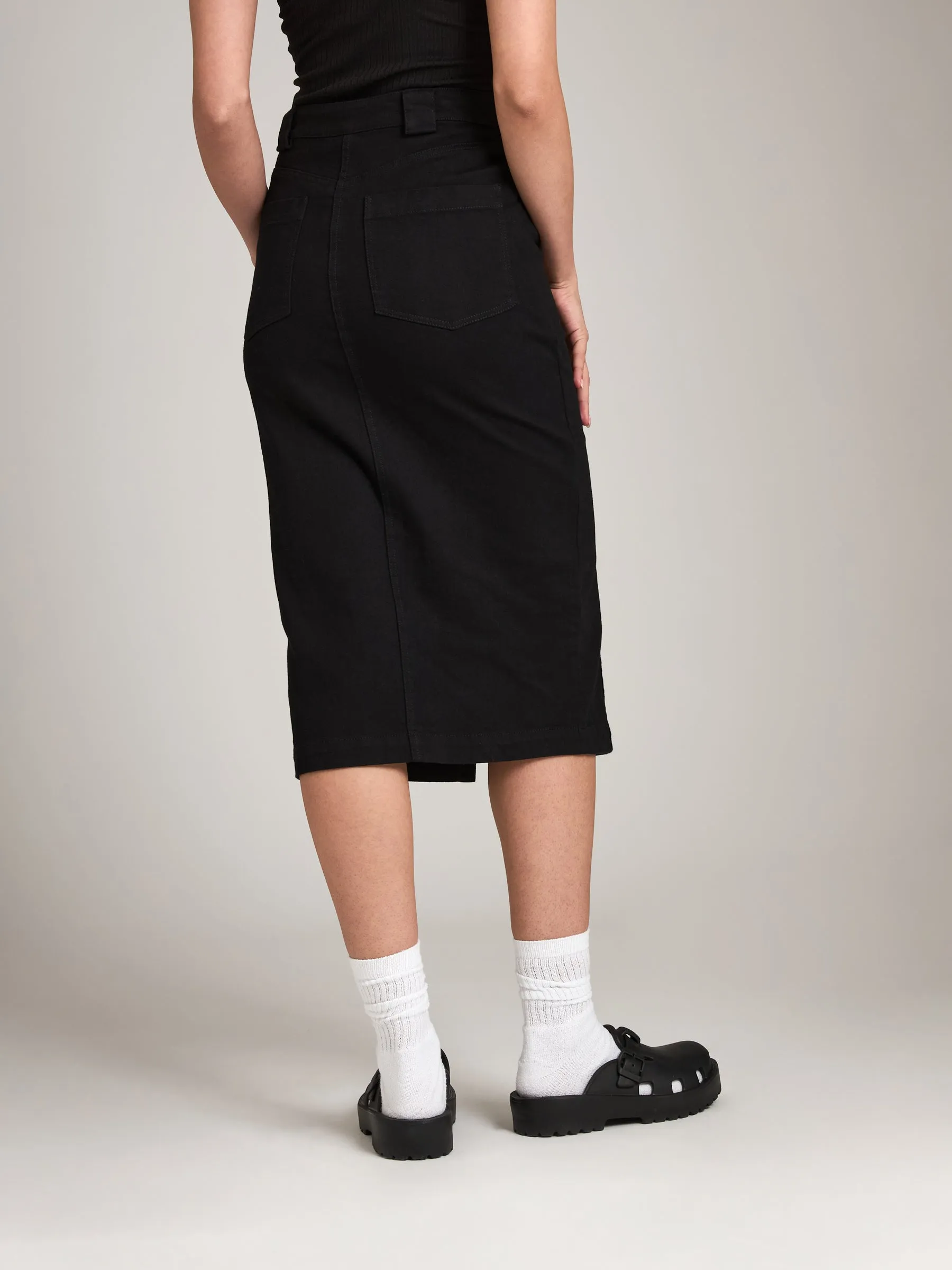 Cotton Twill Ira Pencil Midi Skirt sold by Plenty product image thumbnail 5