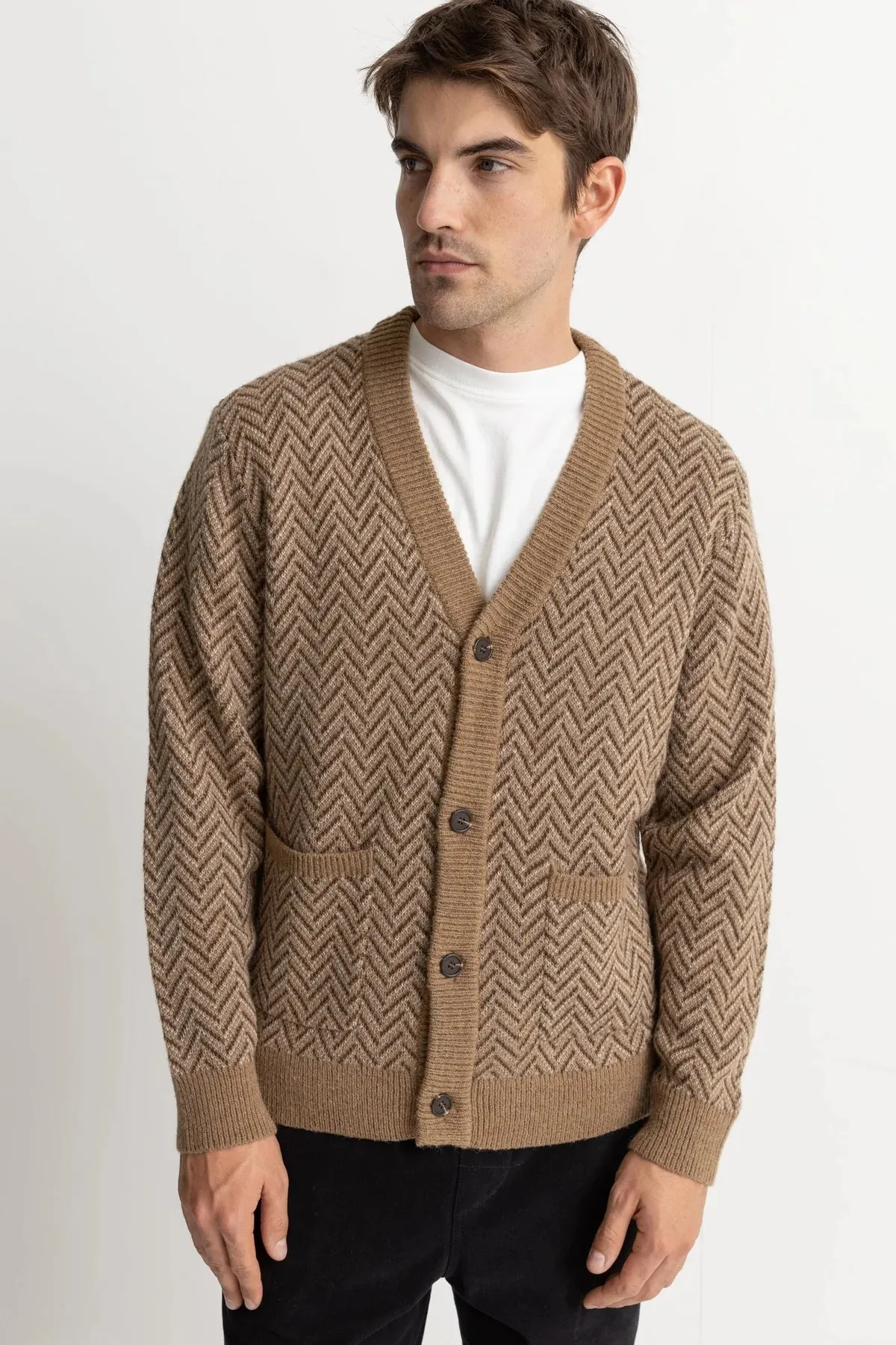 Mohair Herringbone Cardigan sold by Plenty