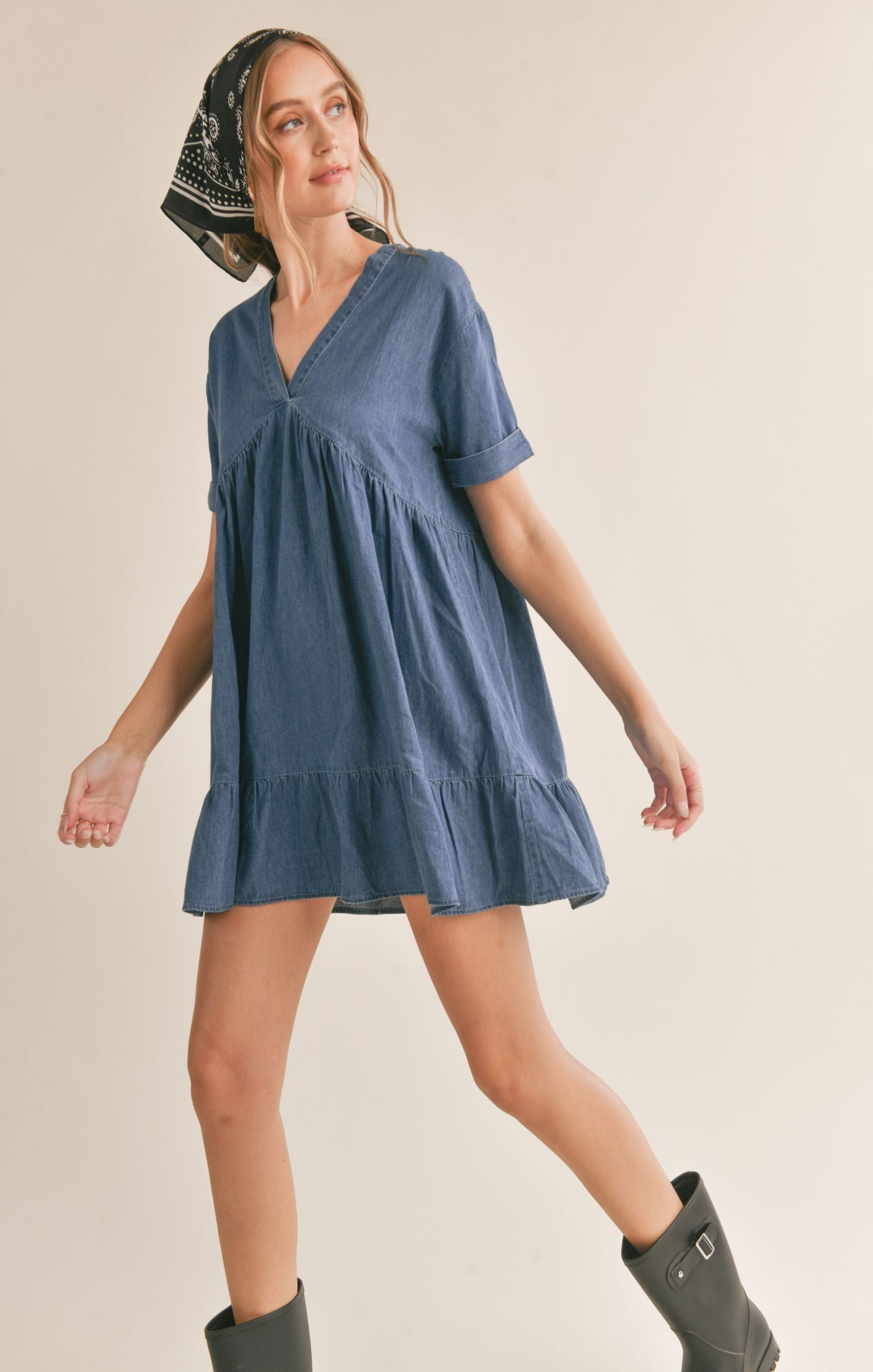 Conversations Chambray Babydoll Dress sold by Plenty product image thumbnail 2