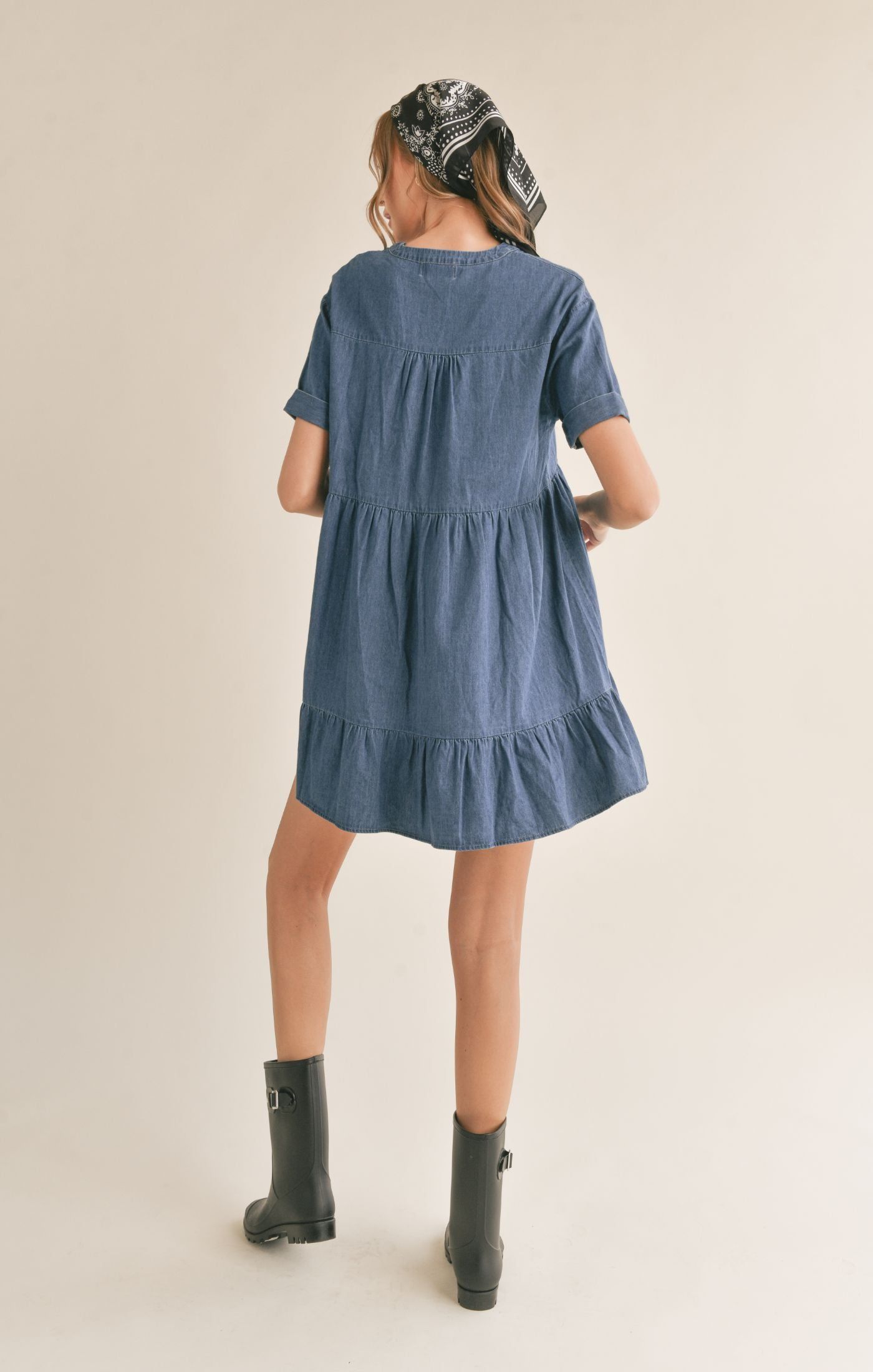 Conversations Chambray Babydoll Dress sold by Plenty product image thumbnail 3