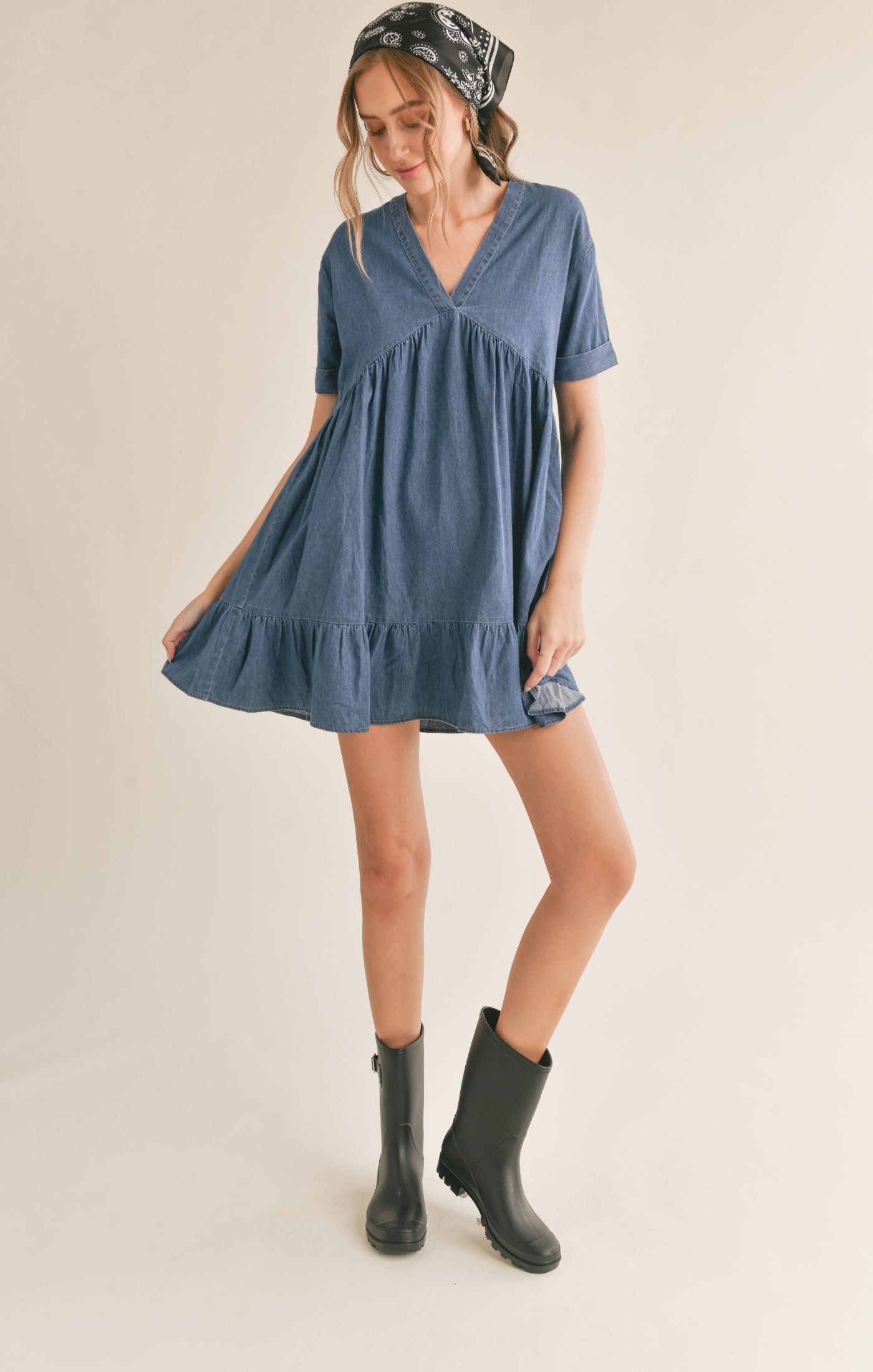 Conversations Chambray Babydoll Dress sold by Plenty product image thumbnail 5