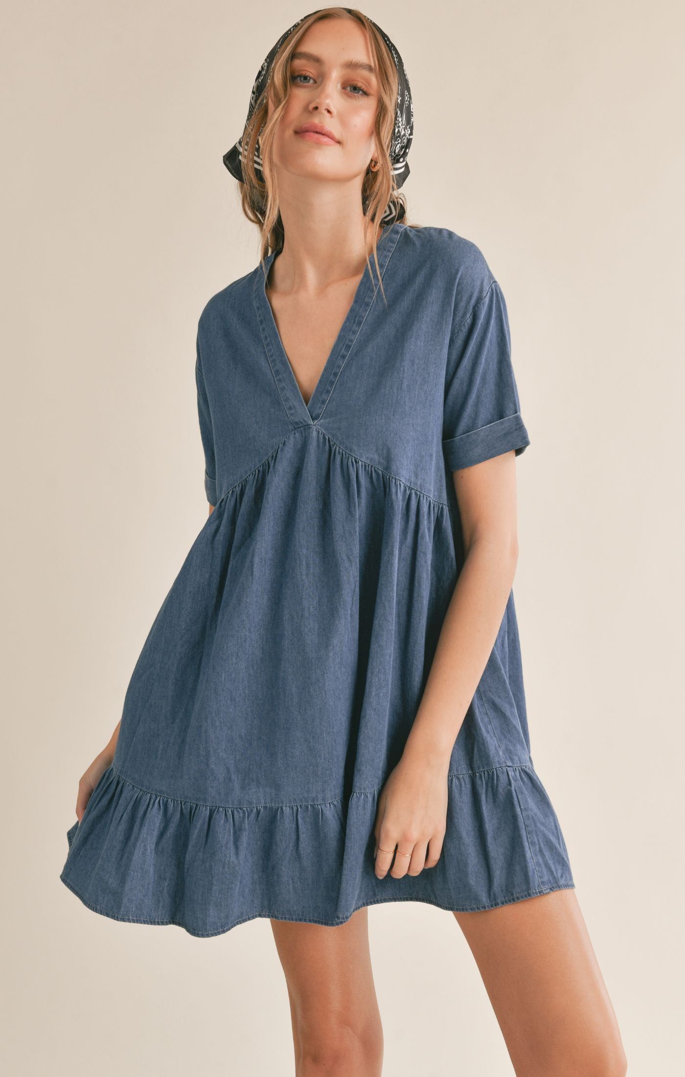 Conversations Chambray Babydoll Dress sold by Plenty product image thumbnail 4