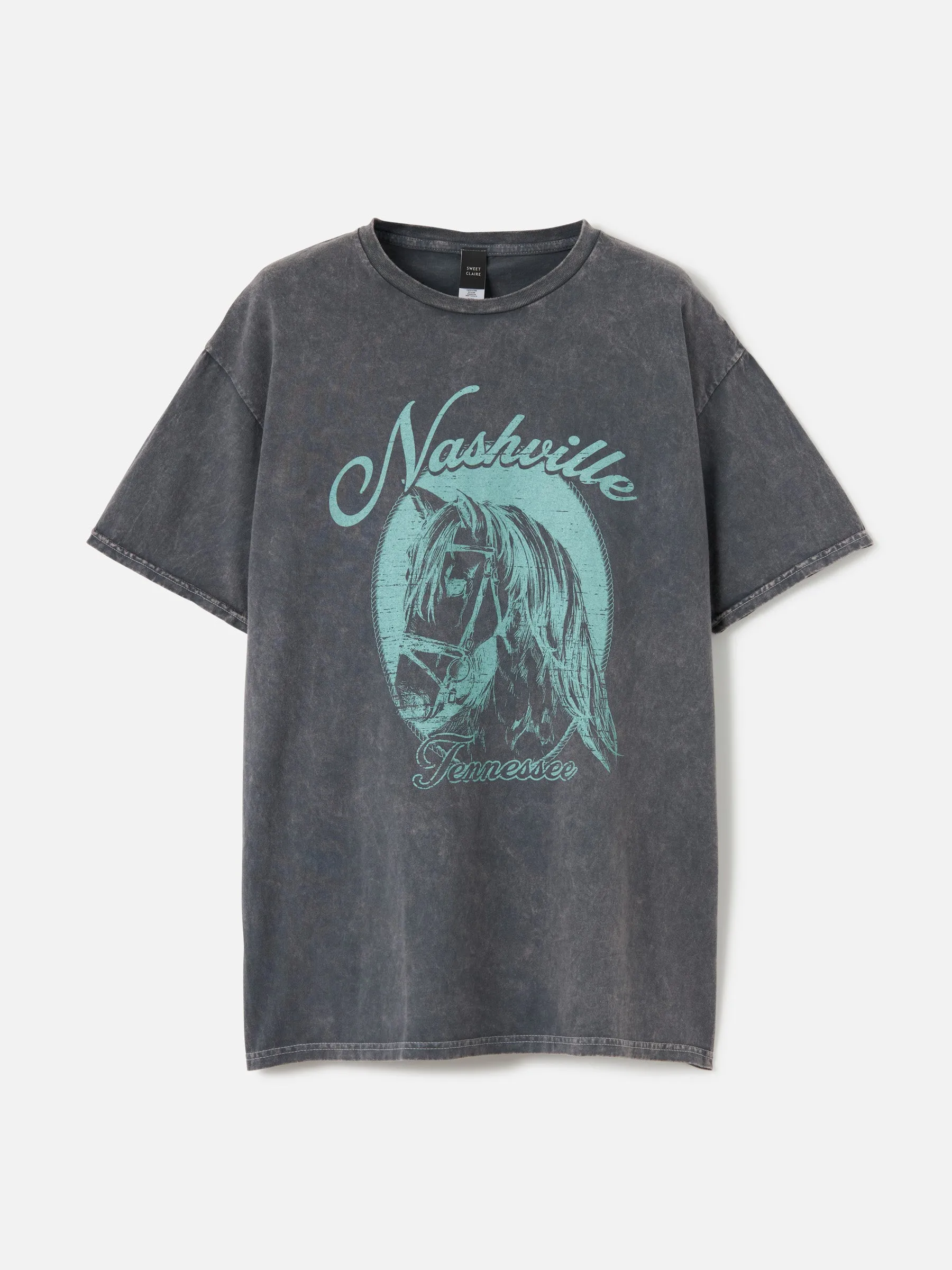 Nashville Horse Garment Wash Tee sold by Plenty