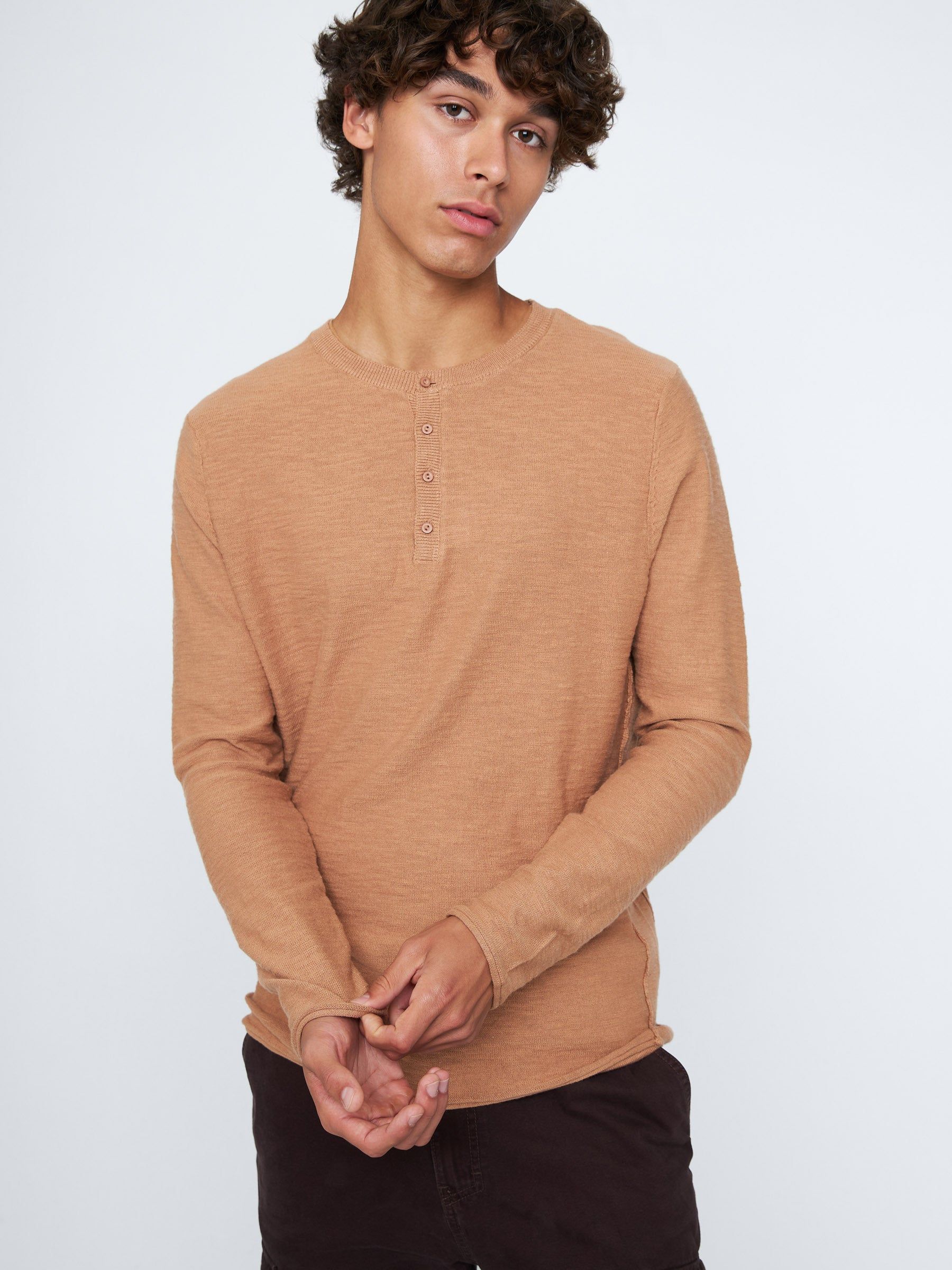 Slub Sweater Knit Henley sold by Plenty product image thumbnail 3