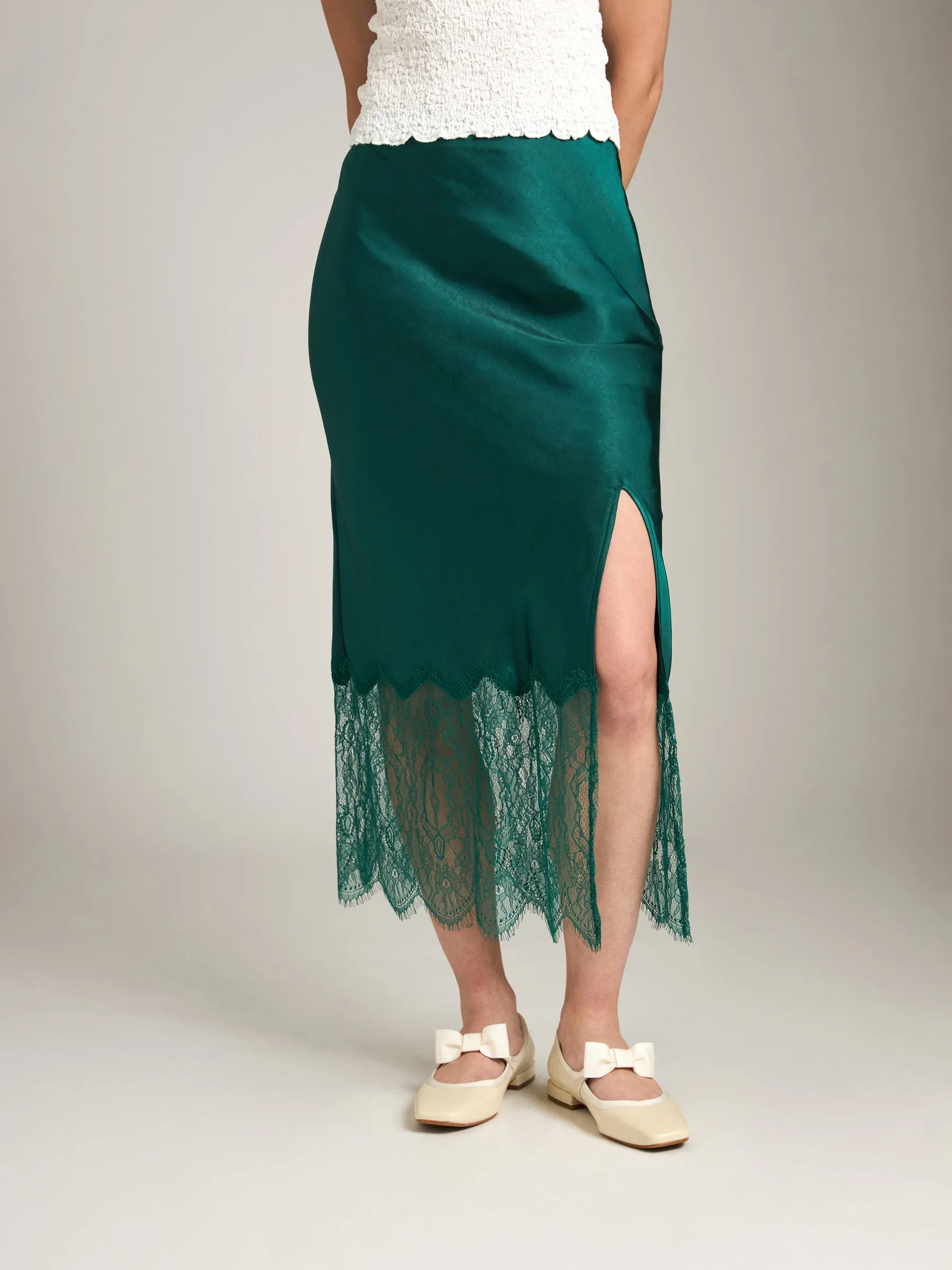 Adalyn Lace Hem Bias Slit Skirt sold by Plenty product image thumbnail 3