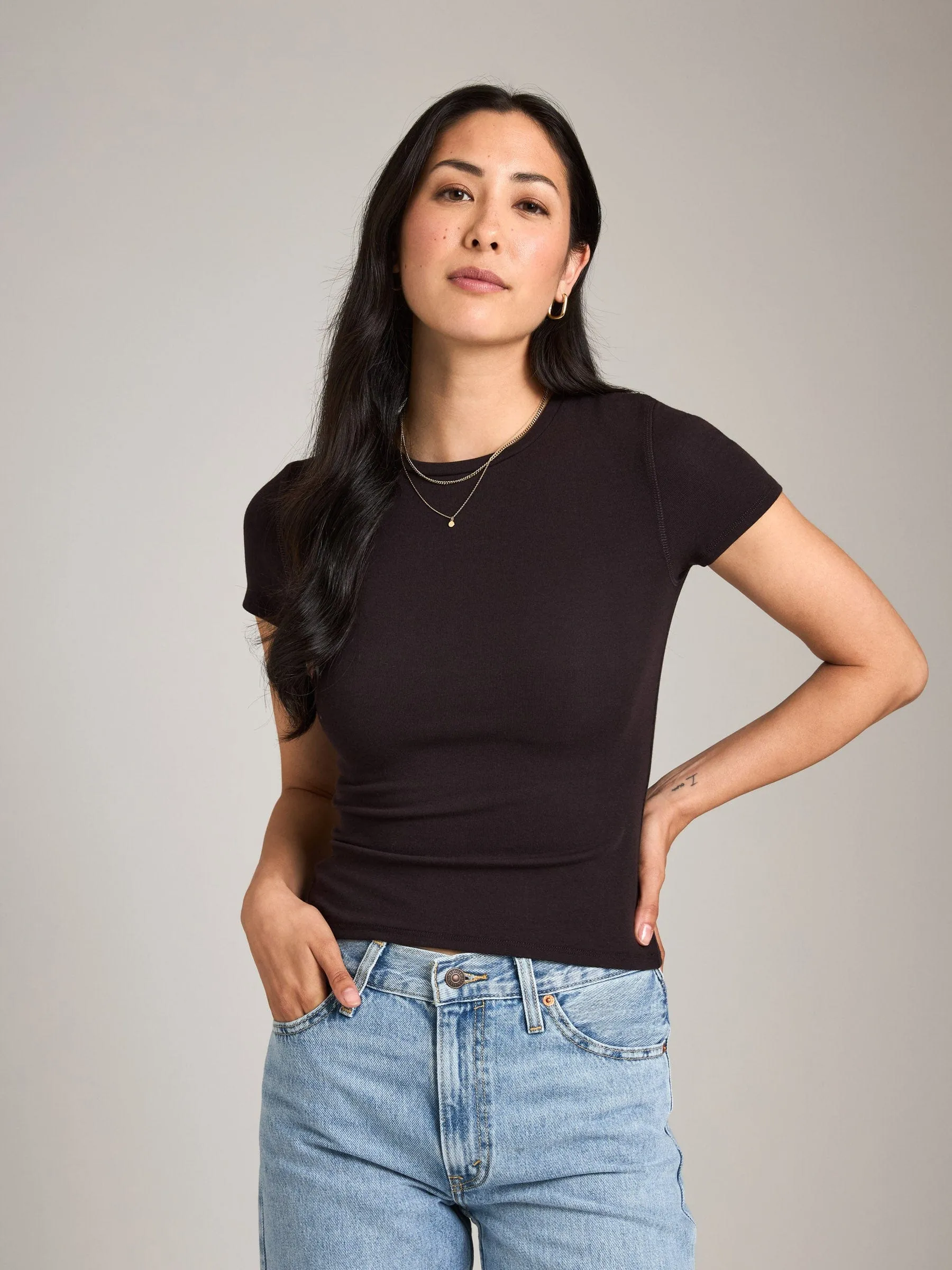 Cotton Stretch Toni Crewneck T Shirt sold by Plenty