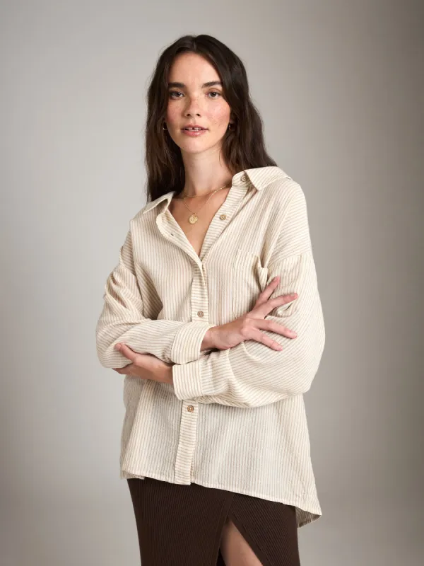 Striped Gauze Shirt sold by Plenty