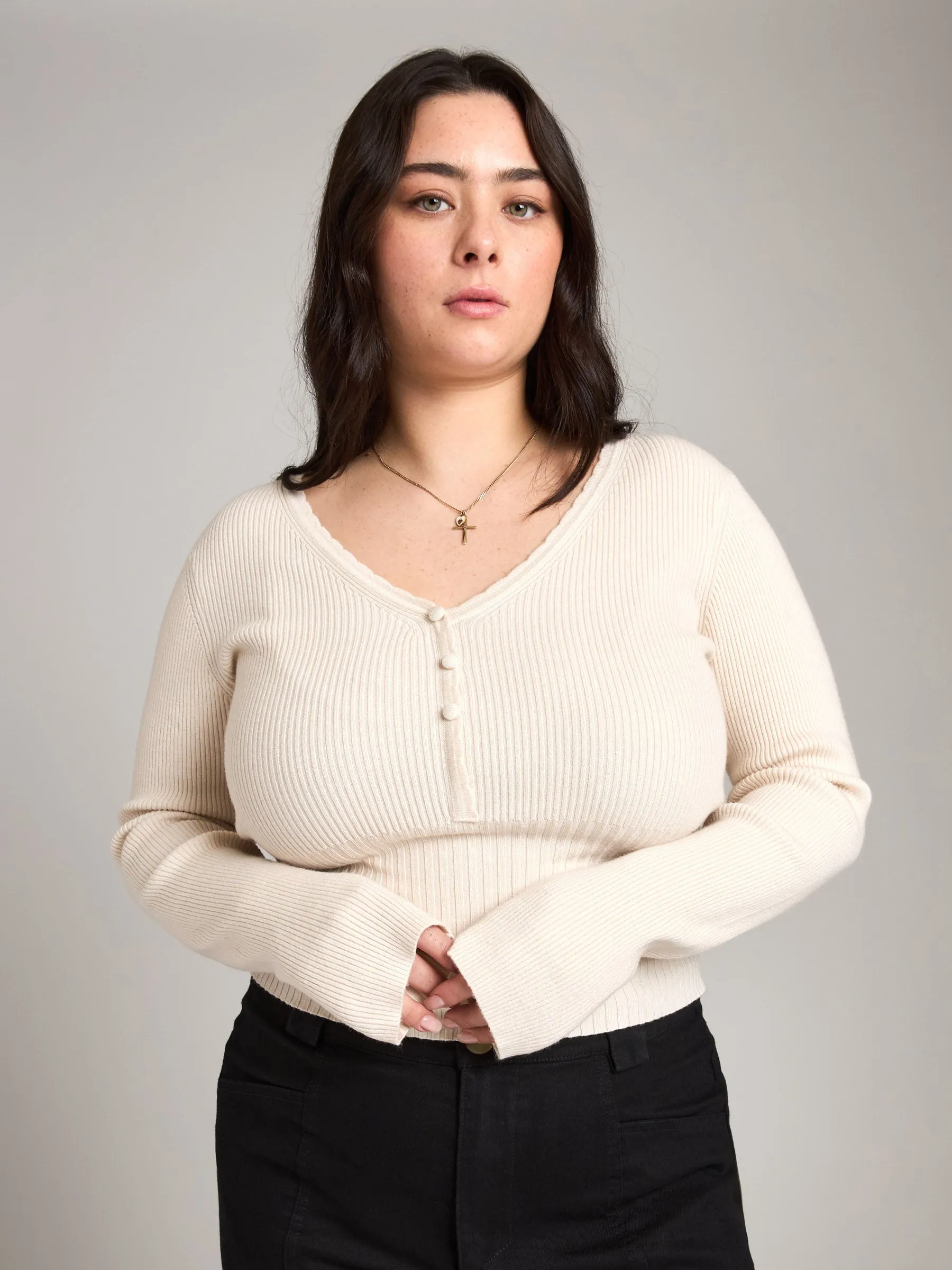 Brenda Scallop Neck Sweater sold by Plenty