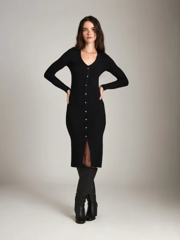 Lya V Neck Button Sweater Dress sold by Plenty