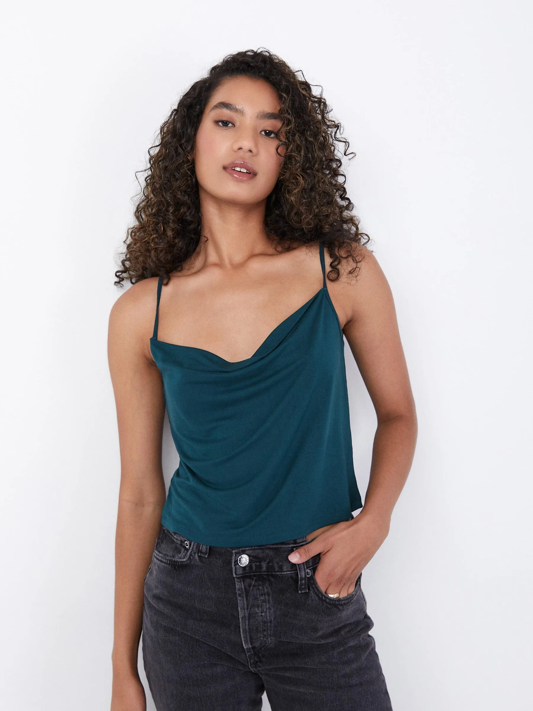 Court Cowl Tank sold by Plenty