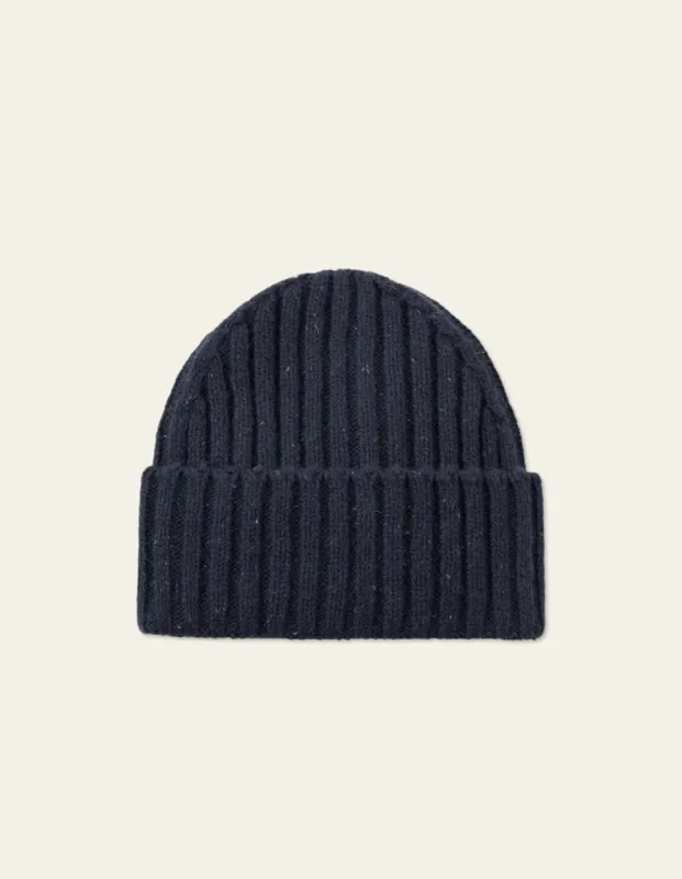 Wells Fleck Wool Rib Beanie sold by Plenty
