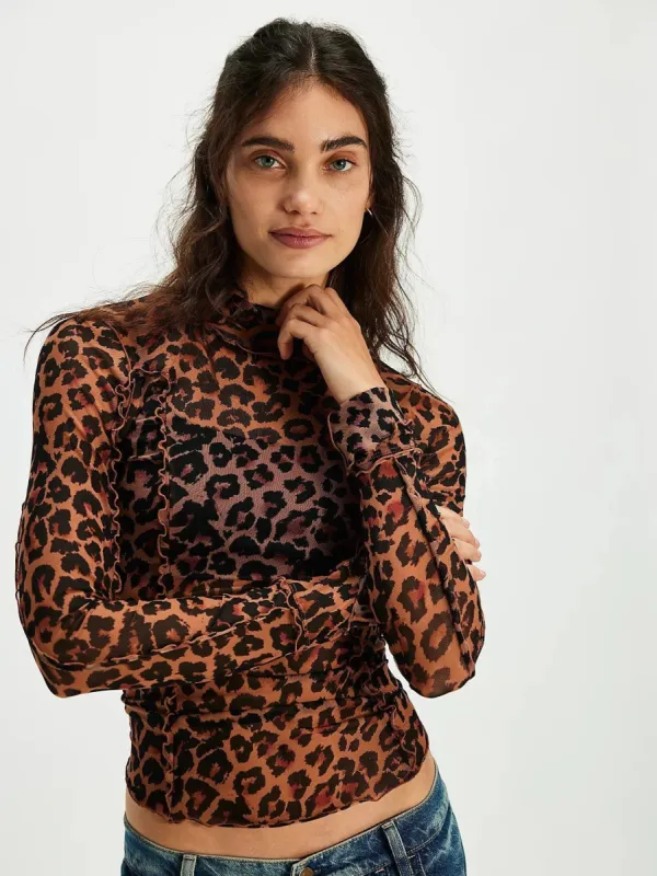 Charlie Printed Mesh Top sold by Plenty