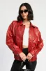 Vintage Effect Vegan Leather Bomber sold by Plenty