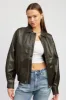 Vintage Effect Vegan Leather Bomber sold by Plenty