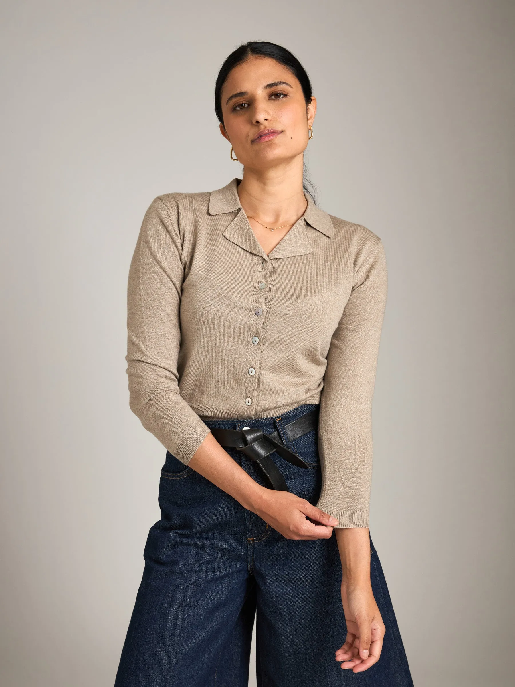 Merino Blend Paige Polo Cardigan sold by Plenty product image thumbnail 2