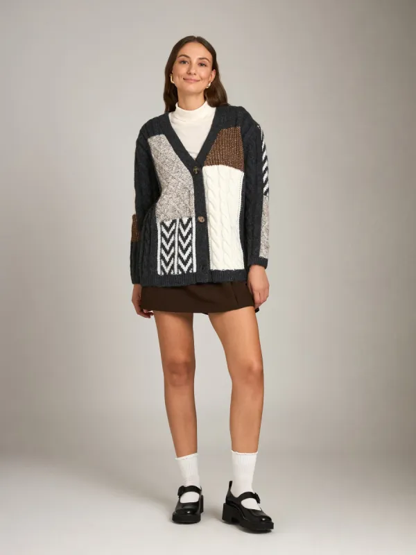 Ludmila Patchwork V Cardi sold by Plenty