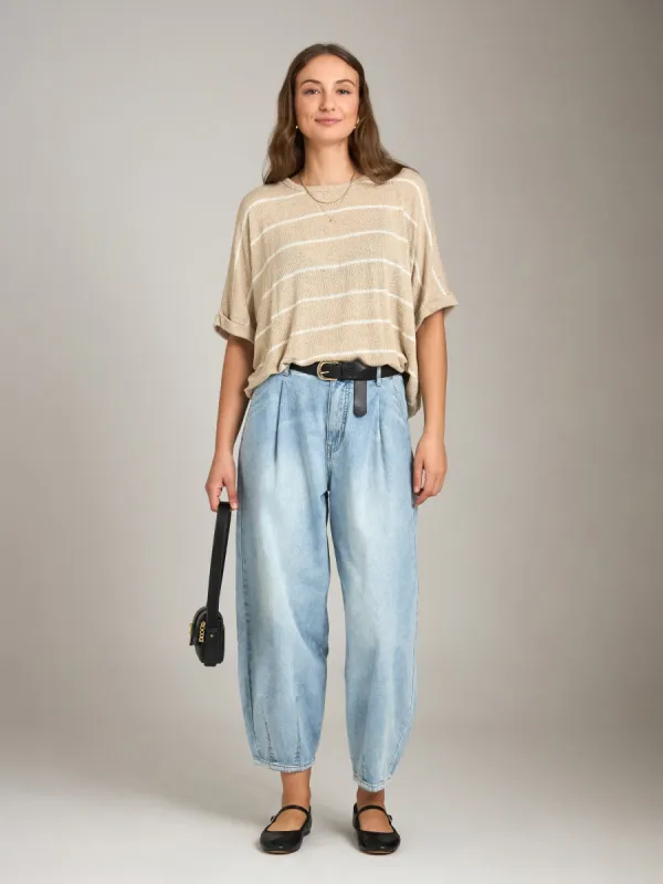 Breezy Stripes Knit Top sold by Plenty