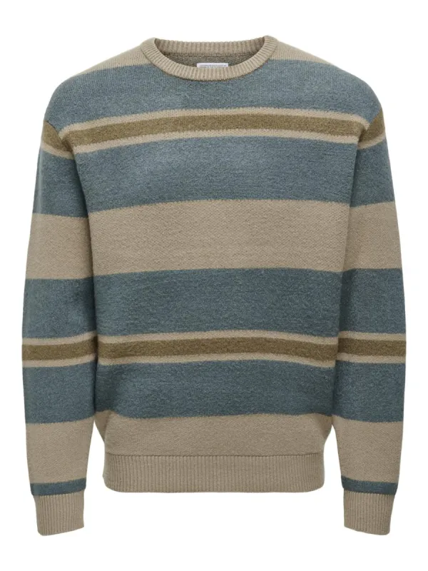 Forest 12 Stripe Crew Knit sold by Plenty