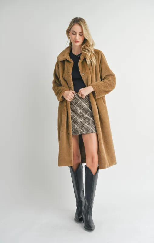 Eden Faux Fur Long Coat sold by Plenty