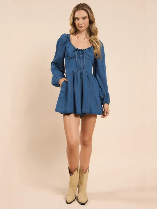 It's Pouring Smock Back Romper sold by Plenty