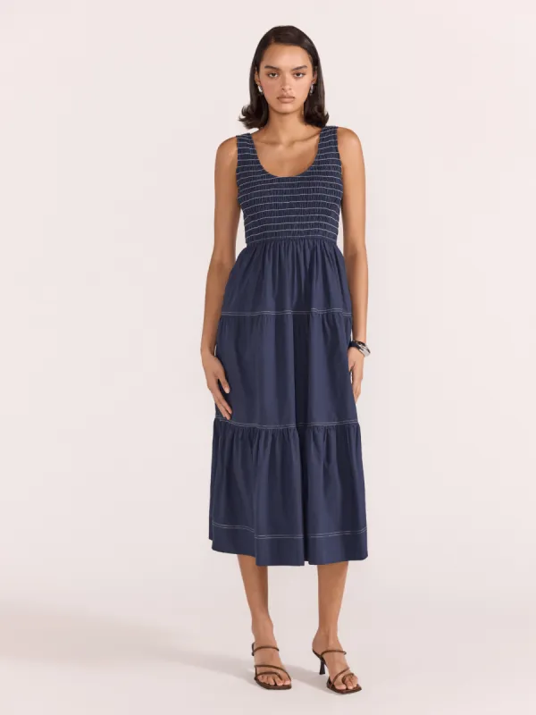 Asta Shirred Midi Dress sold by Plenty