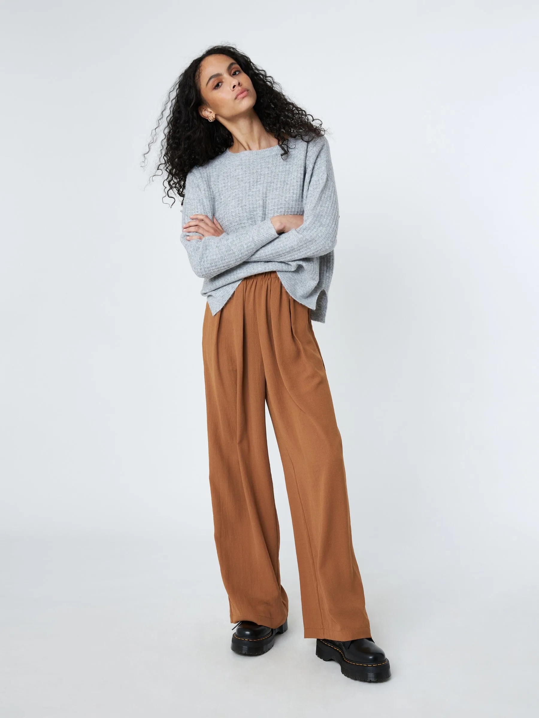 Avril Wide Leg Pants - Cinnamon sold by Plenty