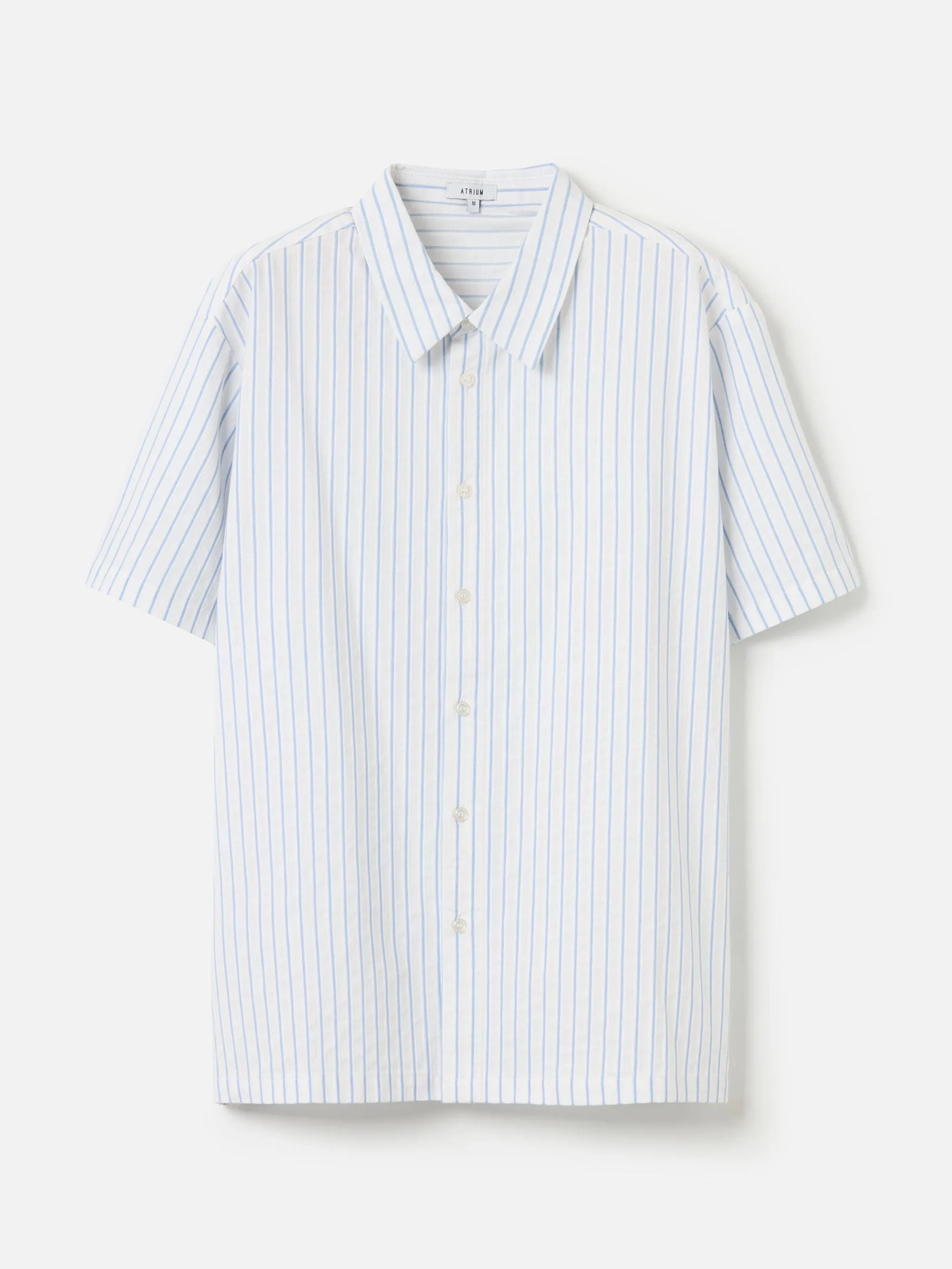 Striped Short Sleeve Button Up Shirt sold by Plenty