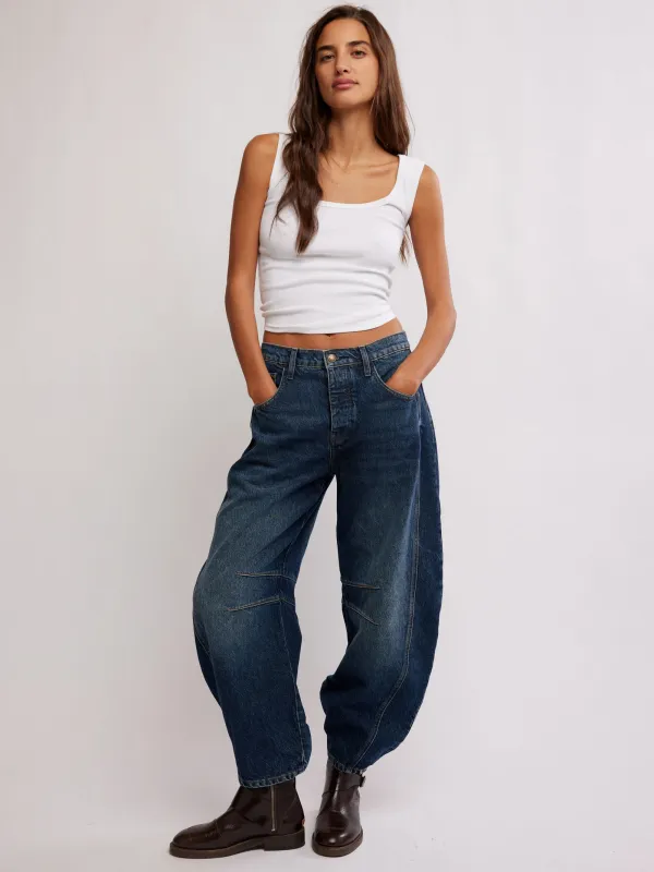 Good Luck Barrel Jeans - Deep End made by Free People