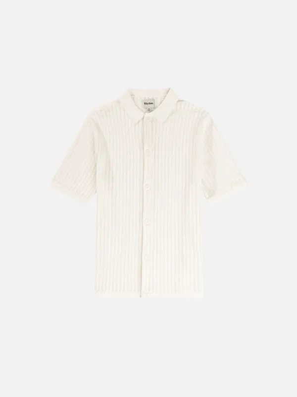 Knit Button Down Polo made by Rhythm.