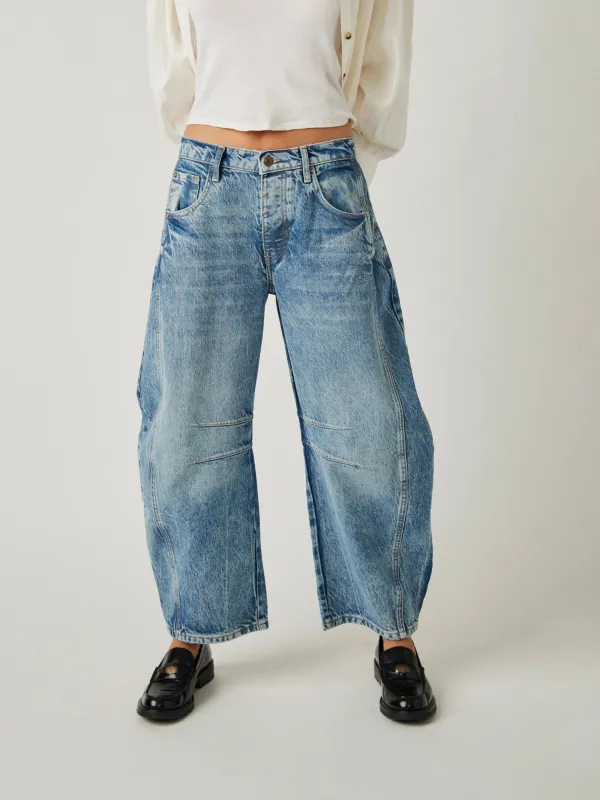 Good Luck Barrel Jeans - Ultra Light Beam made by Free People