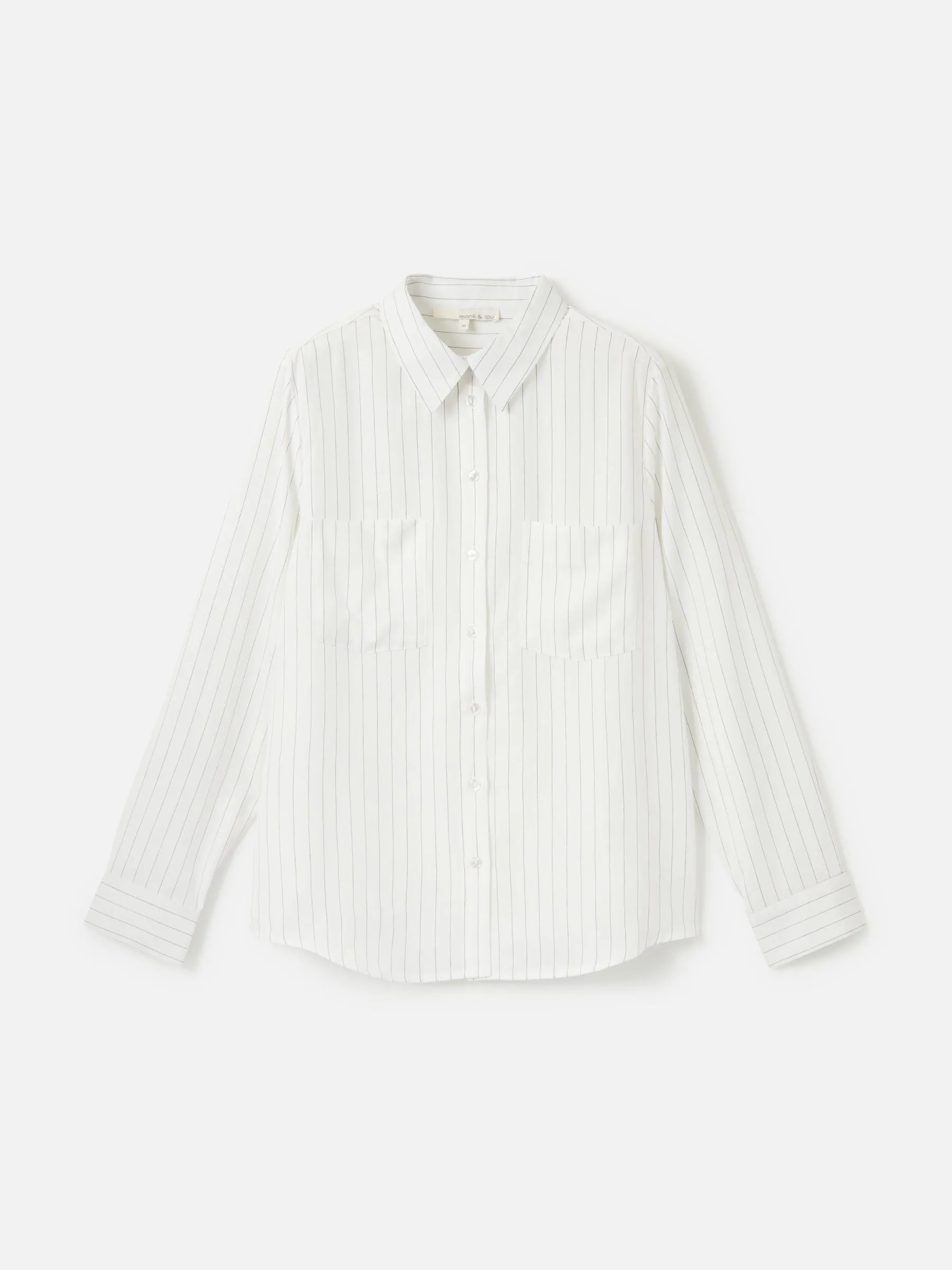 Tara Pinstripe Button Up Shirt sold by Plenty