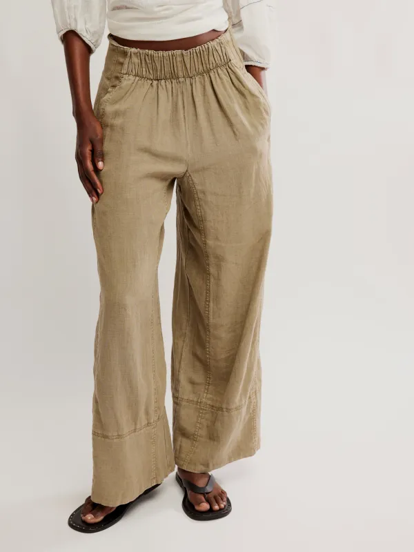 Day's End Linen Pull On Pant made by Free People