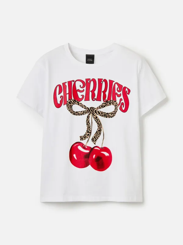 Cherries Boyfriend T-Shirt sold by Plenty
