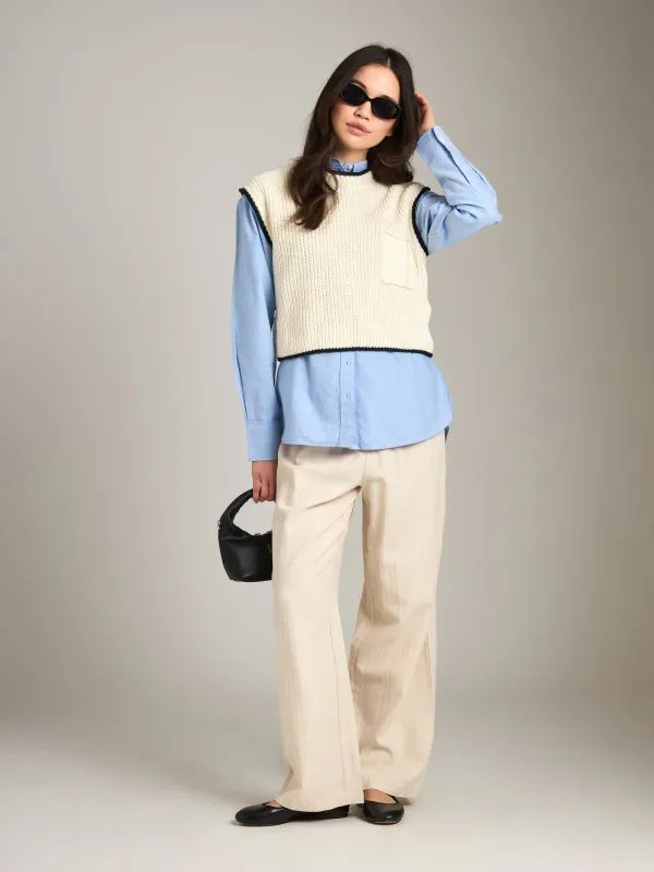 Contrast Edge Knit Top sold by Plenty