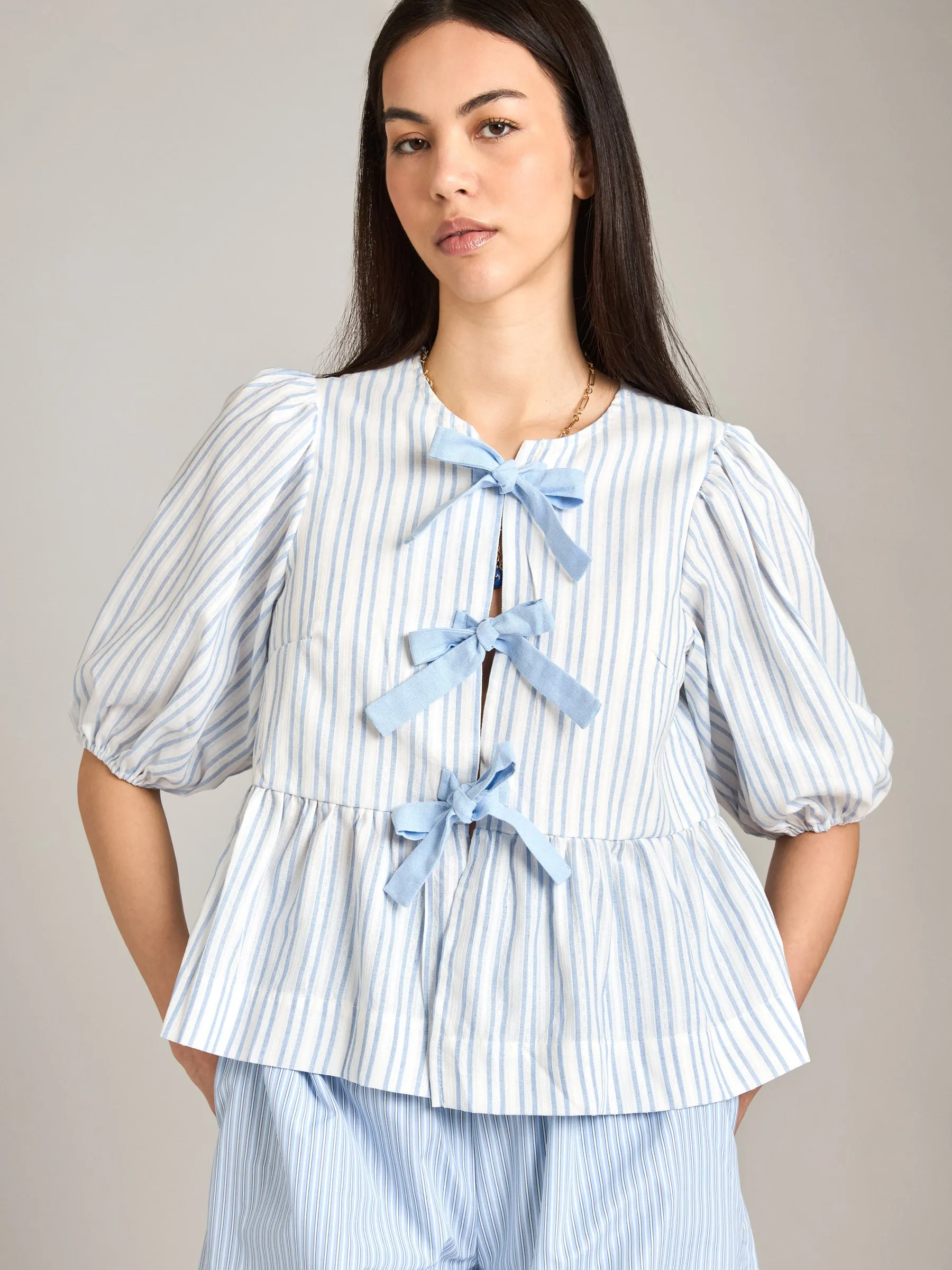 Bowtie Stripe Short Sleeve Top sold by Plenty product image thumbnail 2