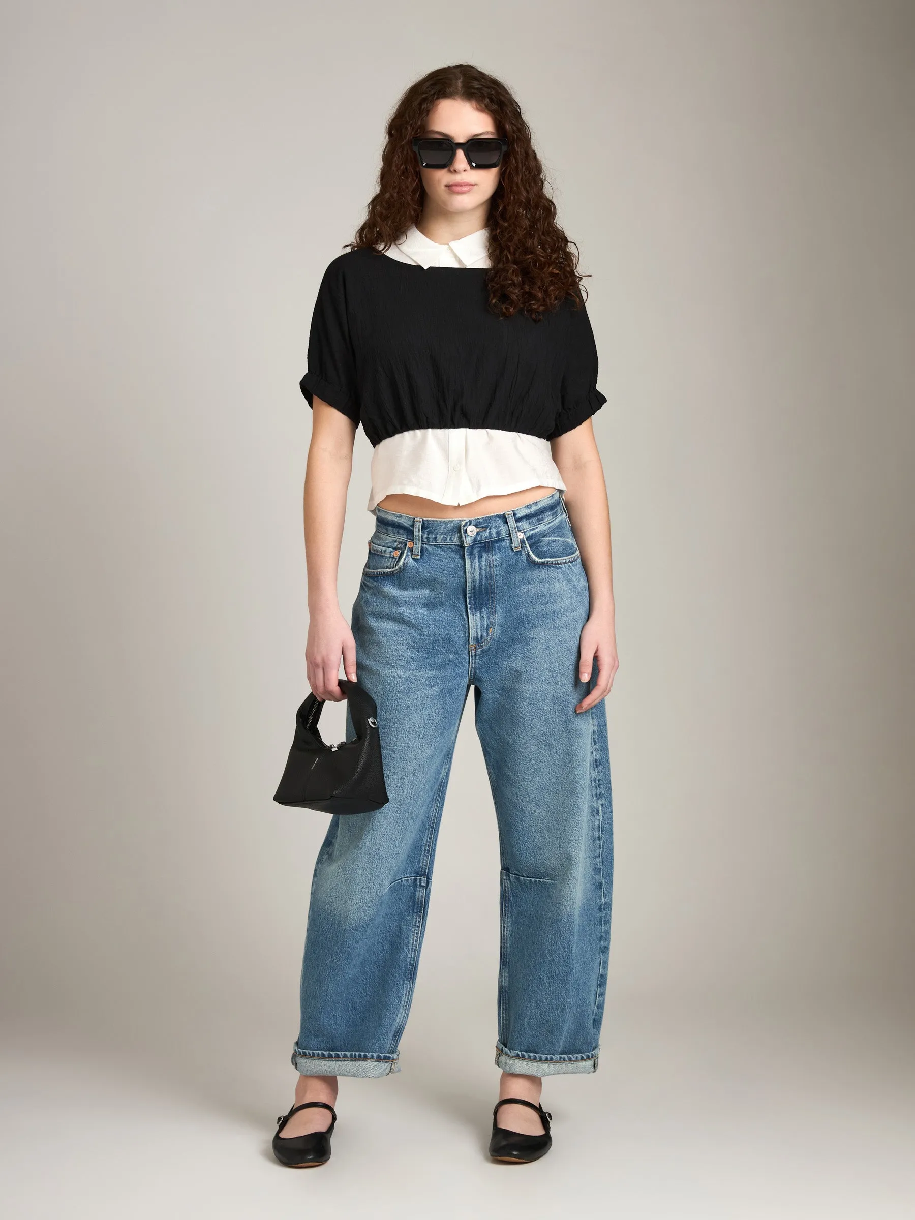 Boatneck Cotton Linen Top sold by Plenty