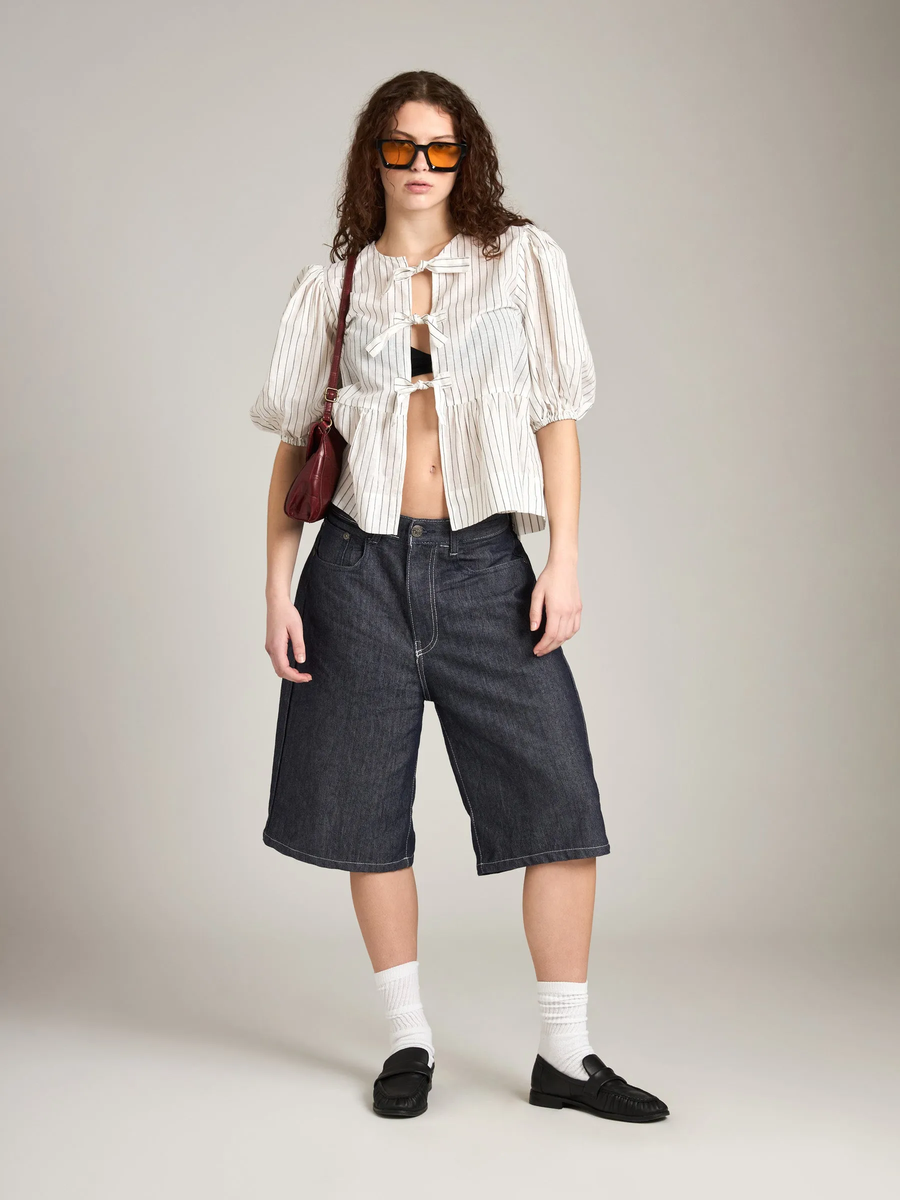 Stripe Tie Front Blouse sold by Plenty