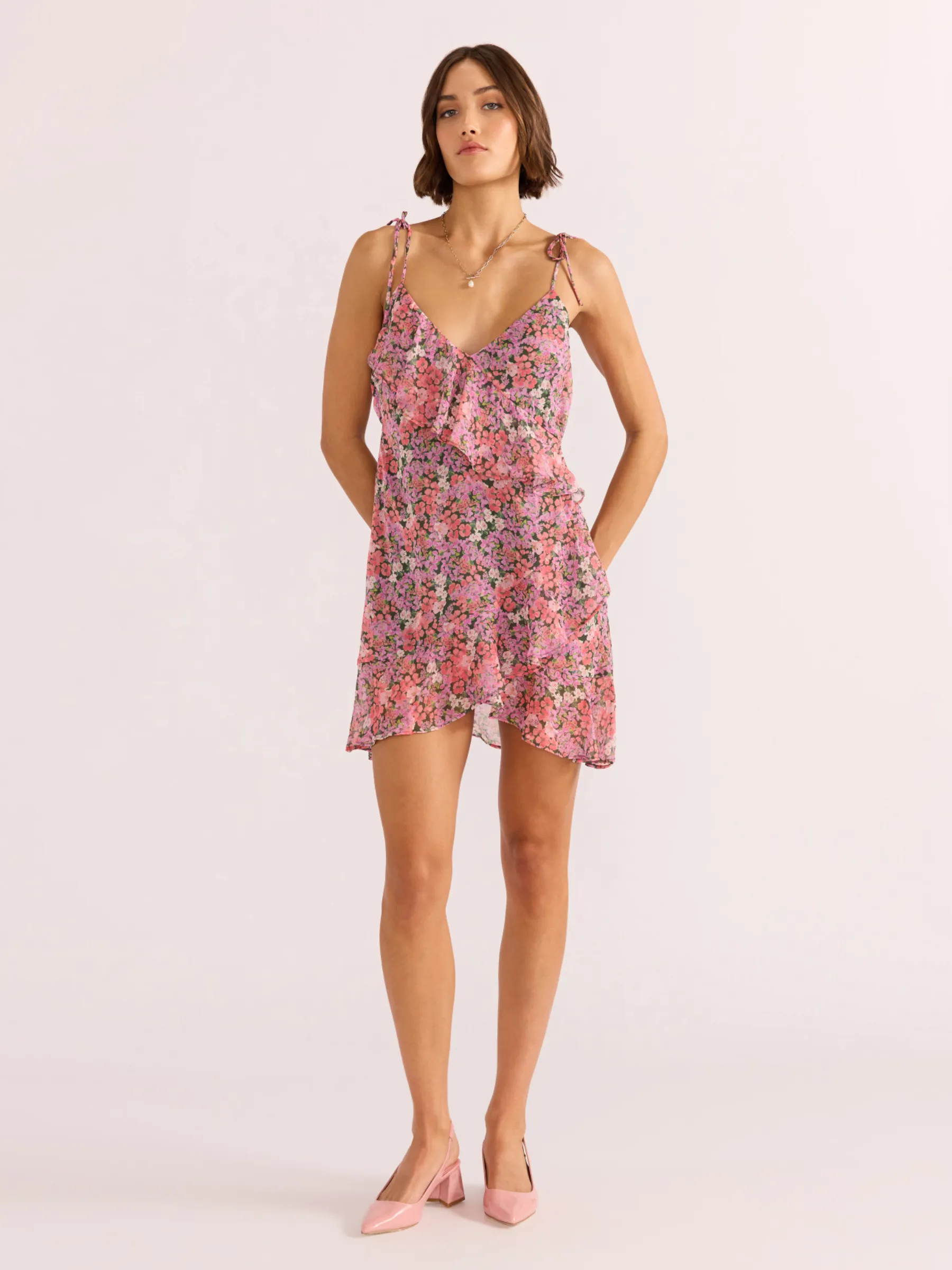 Amelia Ruffle Mini Dress sold by Plenty