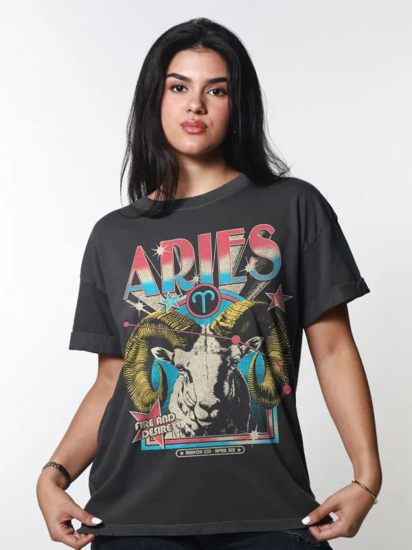Aries Boyfriend Tee sold by Plenty