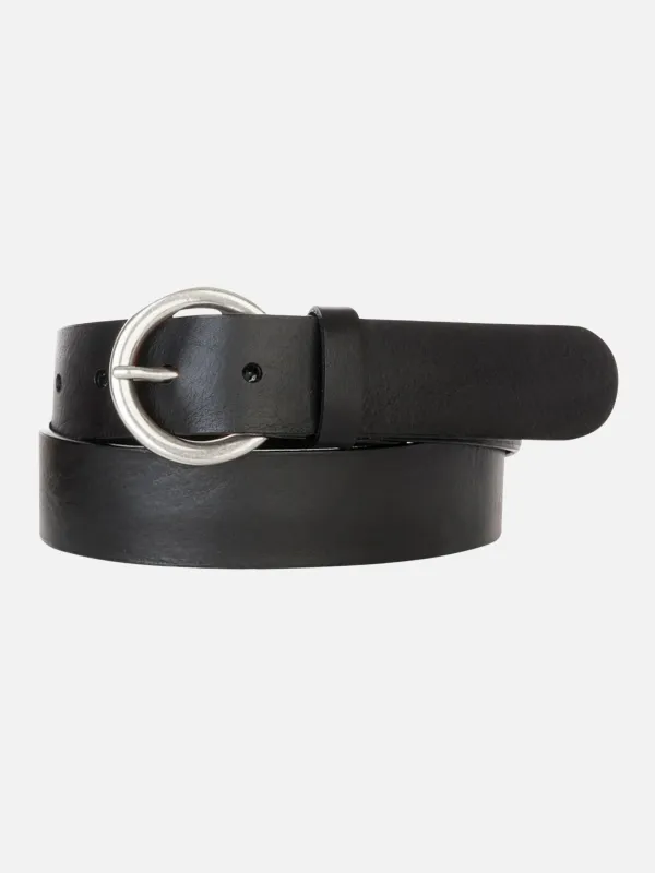 Milena Circle Buckle Leather Belt sold by Plenty