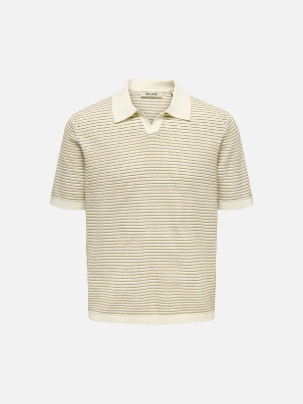 Kian Split Neck Knit Polo made by ONLY & SONS