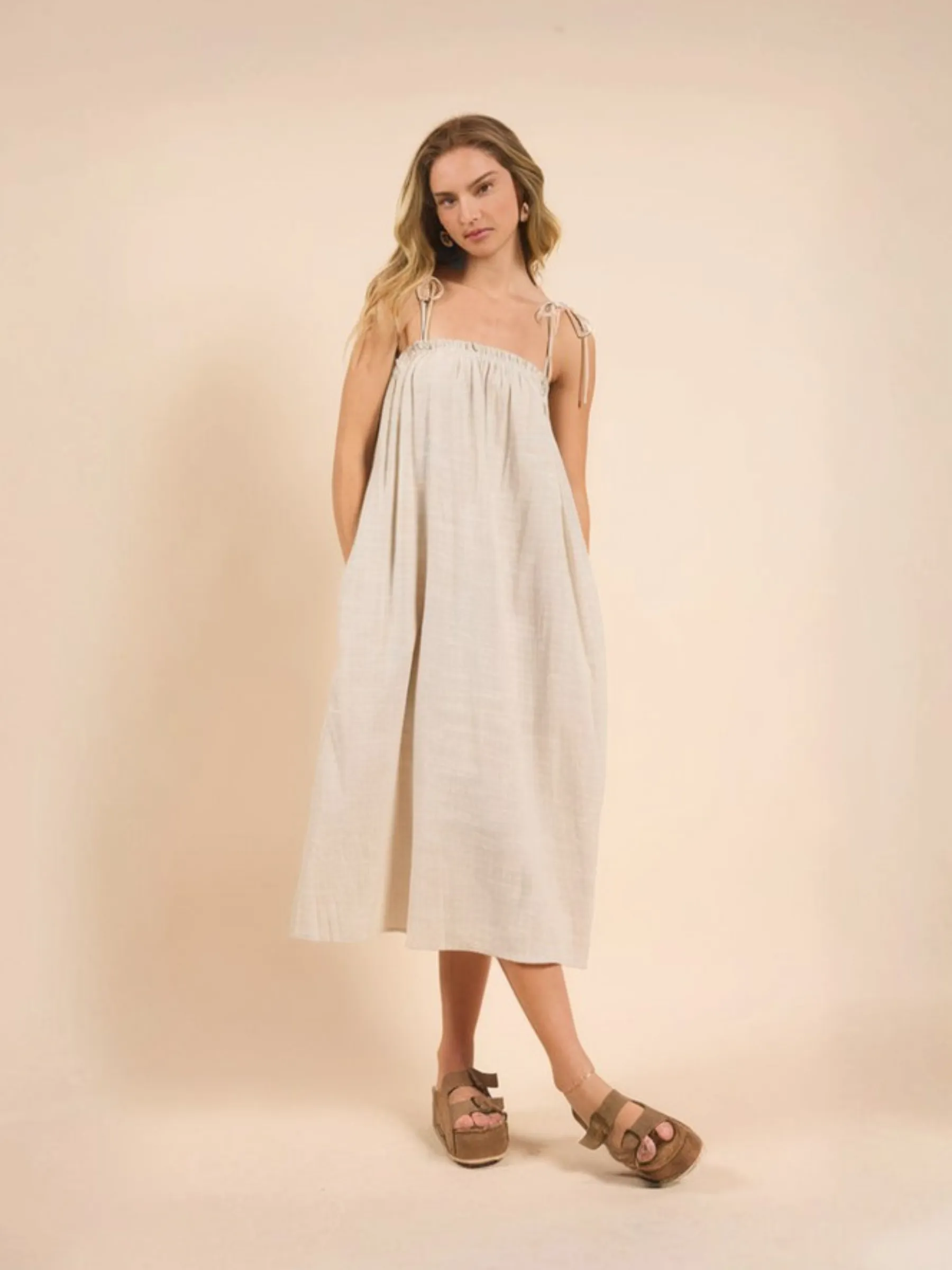 Mojave Tie Strap Midi Dress sold by Plenty