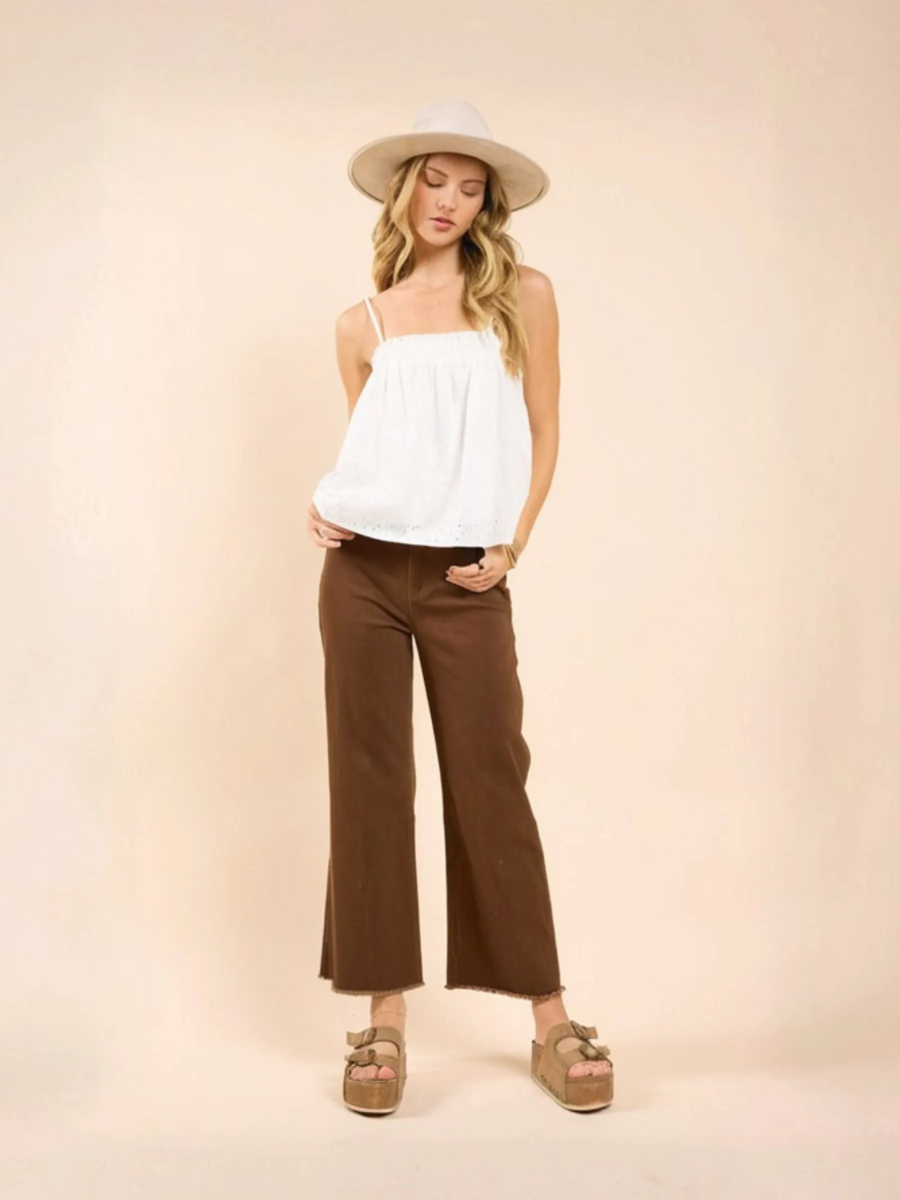 Dream Eyelet Tank Top sold by Plenty