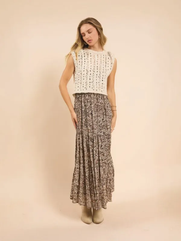 Goldie Open Knit Vest sold by Plenty