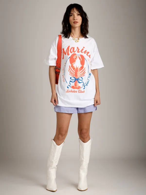 Marine Lobster Club Oversized Tee sold by Plenty