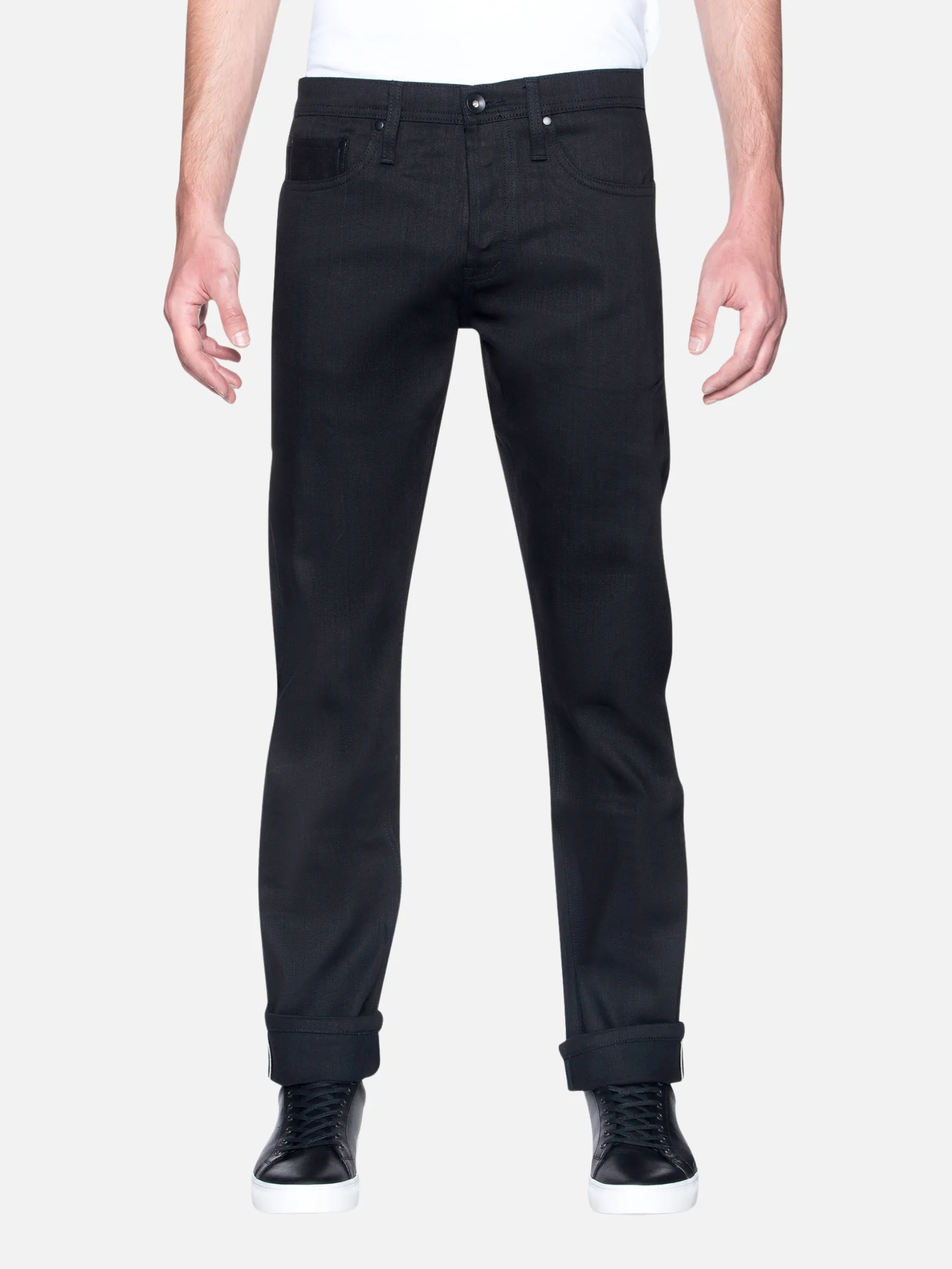 UB244 Tapered Stretch Selvedge - Black sold by Plenty